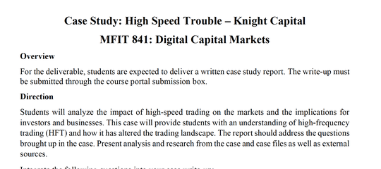 Evaluation Rubric for High Speed Trouble - Knight Capital