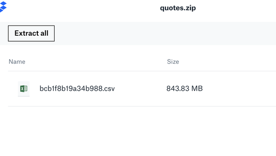 Market Data Assignment Quotes Files